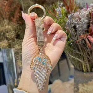 Gold Ice Cream Keychain